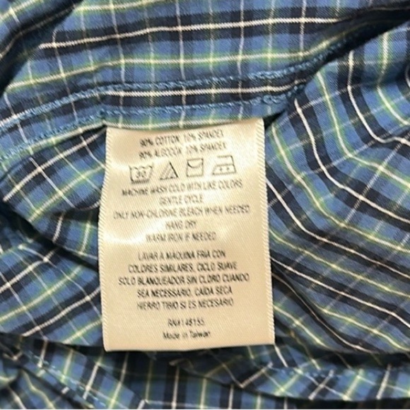 FISHHIPPIE Blue Casual Button Down Shirt with Checkered Pattern - Picture 5 of 8